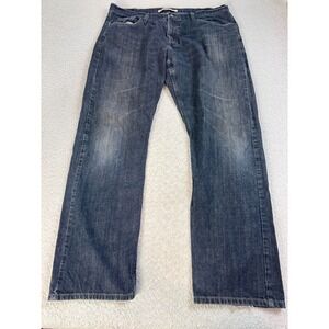 Tommy Hilfiger Mens Classic Straight Mid Rise Denim Jeans Dark Wash 38/32